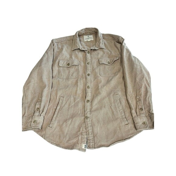 Mutual Weave Beige Tan Button Up Casual Shirt Size XXL - Picture 1 of 10